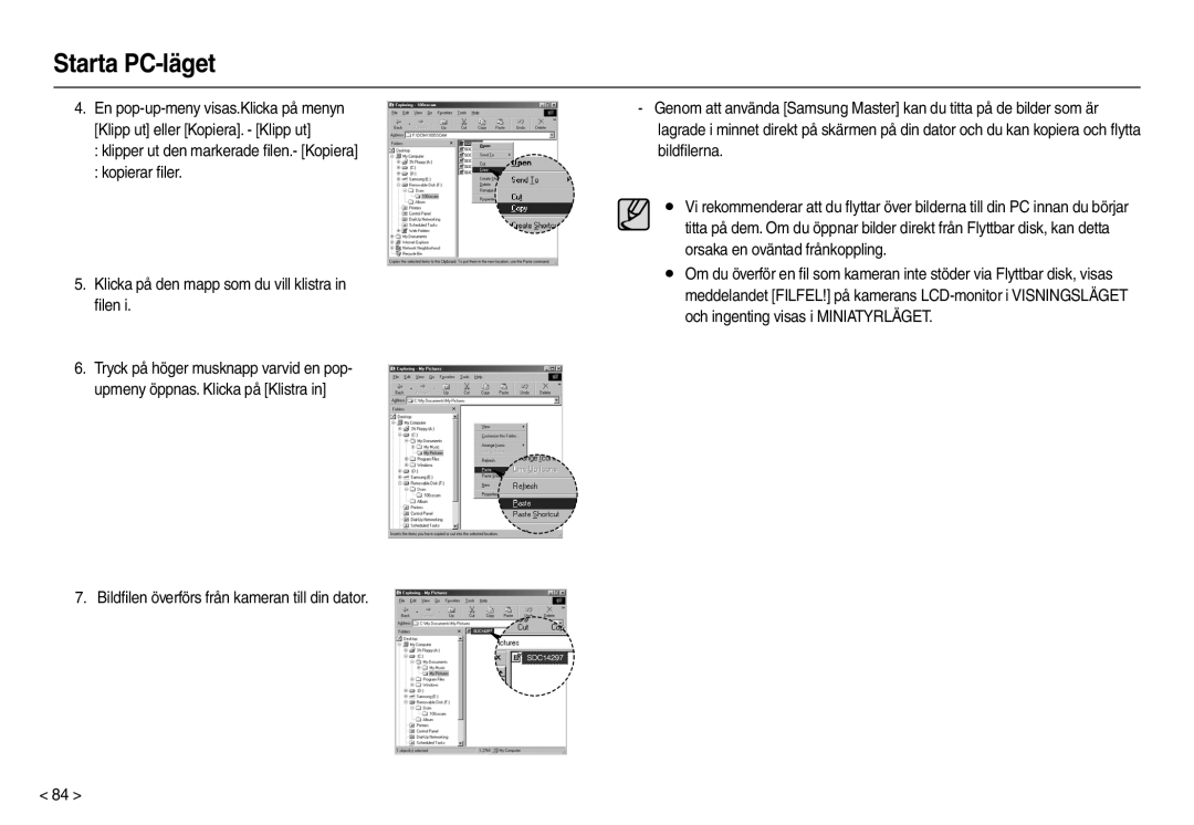 Samsung EC-M110ZSDB/E3 manual Starta PC-läget 