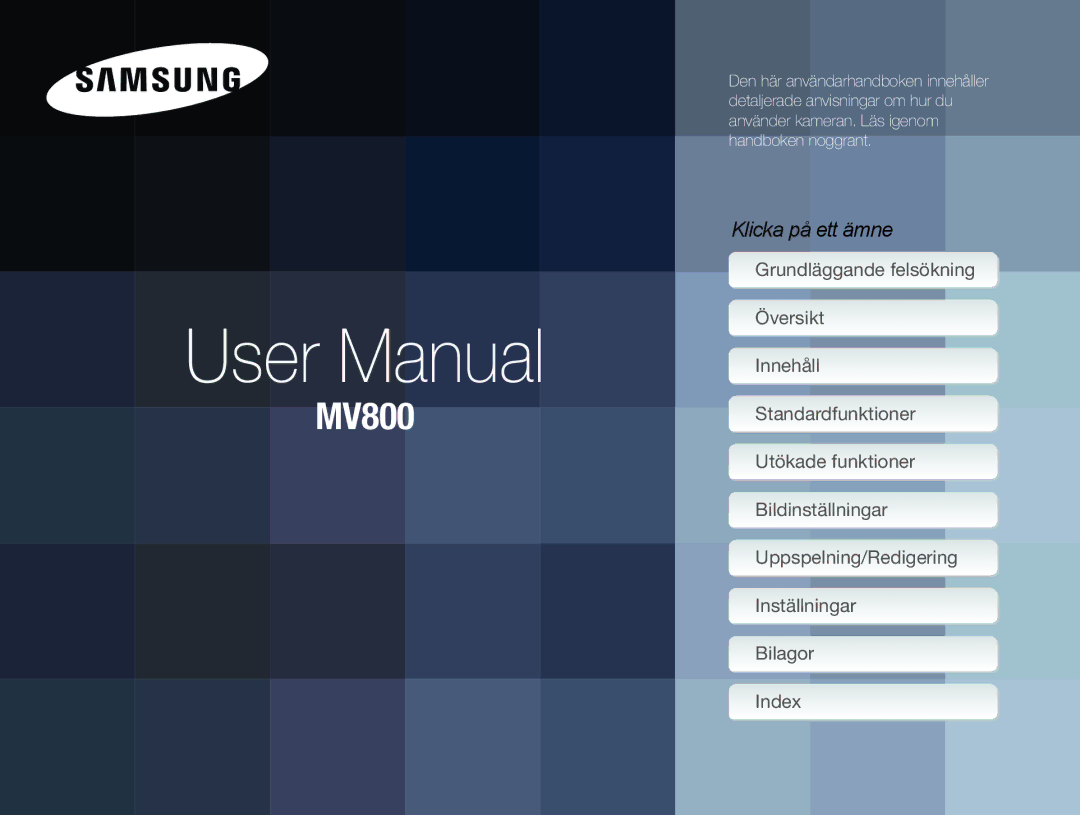 Samsung EC-MV800ZBPBE2 manual 