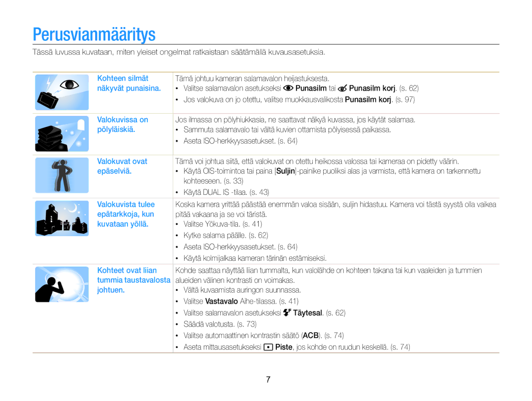 Samsung EC-MV800ZBPBE2 manual Perusvianmääritys 