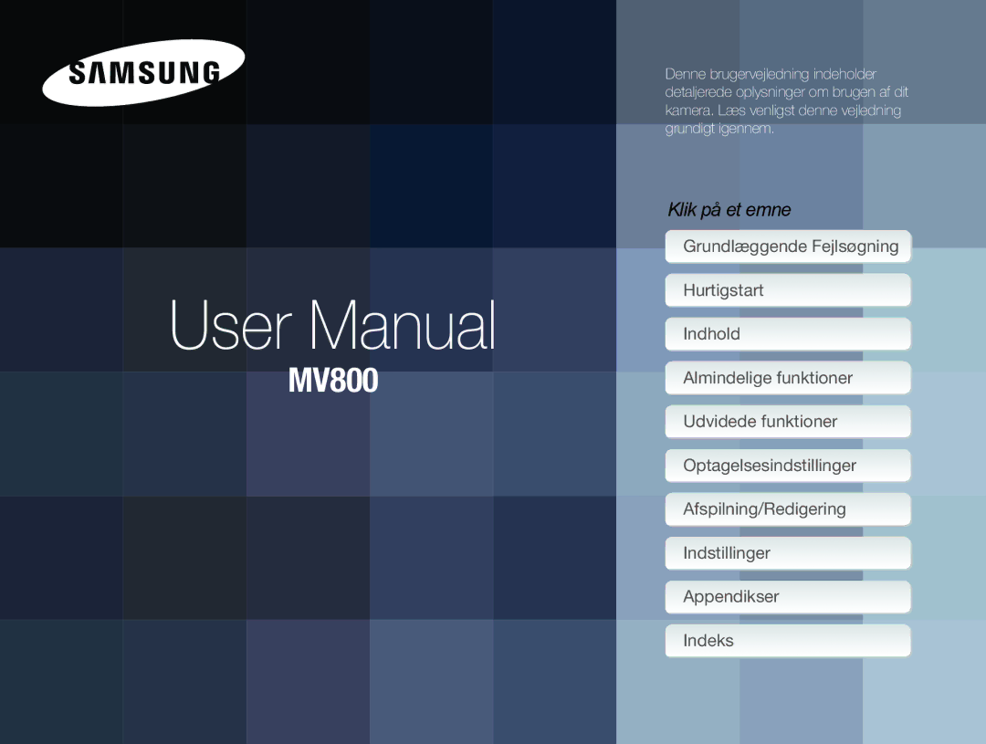 Samsung EC-MV800ZBPBE2 manual 