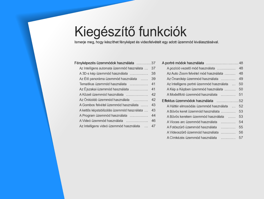 Samsung EC-MV800ZBPBE2, EC-MV800ZBPBE3 manual Portré módok használata …………………………, Effektus üzemmódok használata … ……………… 