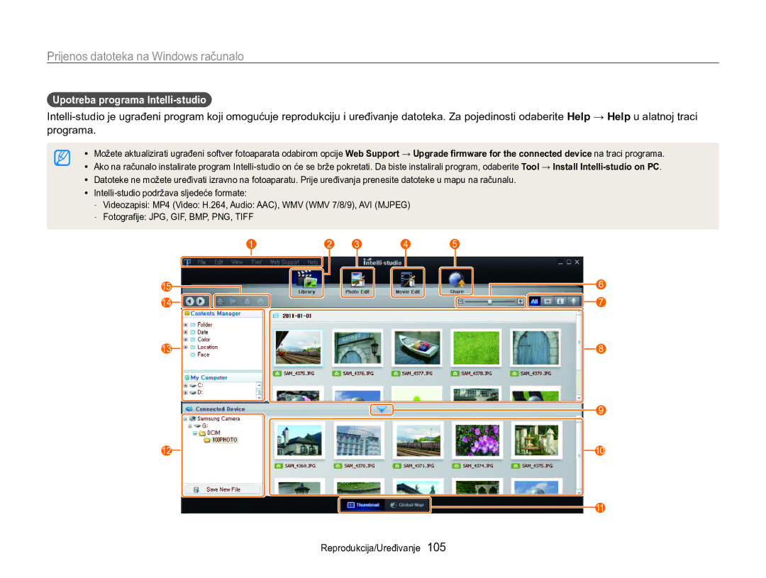 Samsung EC-MV800ZBPBE3, EC-MV800ZBPRE3 manual Upotreba programa Intelli-studio 