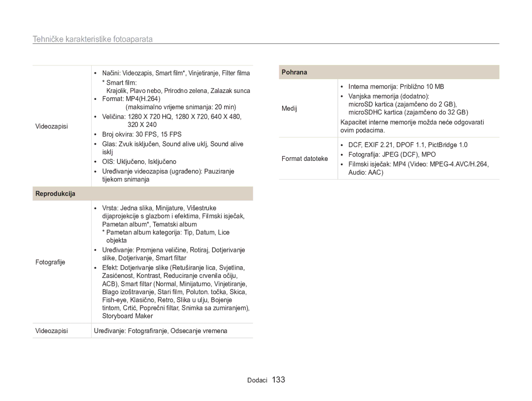 Samsung EC-MV800ZBPBE3, EC-MV800ZBPRE3 manual Reprodukcija 