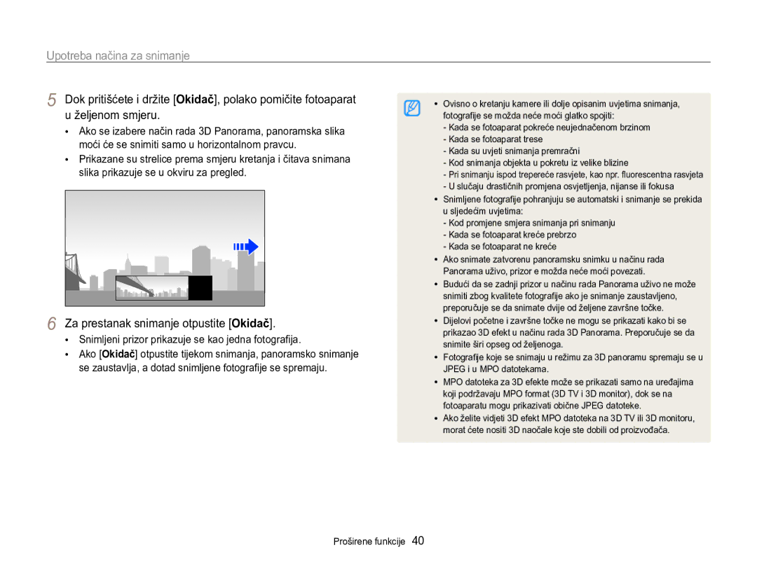 Samsung EC-MV800ZBPRE3 manual Za prestanak snimanje otpustite Okidač, Snimljeni prizor prikazuje se kao jedna fotografija 