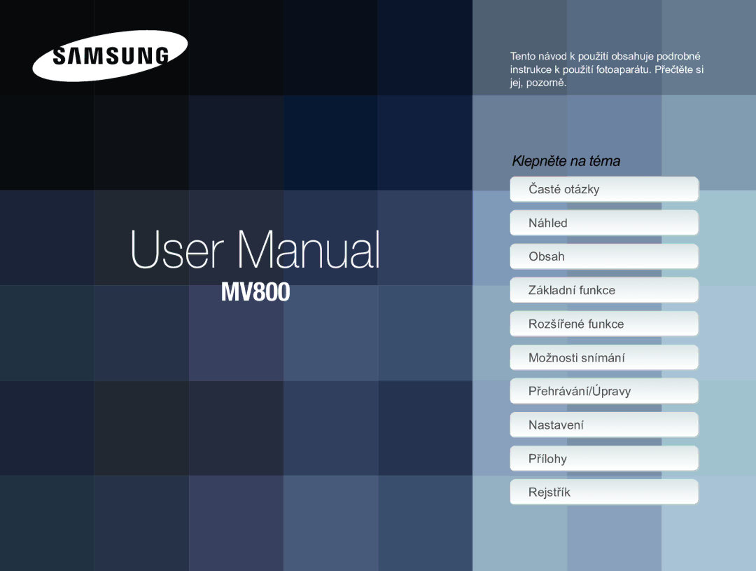 Samsung EC-MV800ZBPBE3 manual 