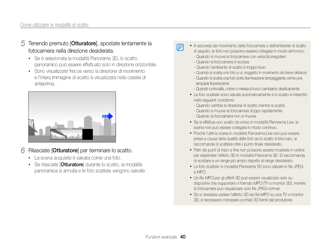 Samsung EC-MV800ZDPWME manual Rilasciate Otturatore per terminare lo scatto, La scena acquisita è salvata come una foto 