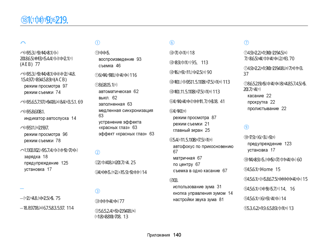 Samsung EC-MV800ZBPWRU, EC-MV800ZBPBRU, EC-MV800ZBPRRU manual Указатель 