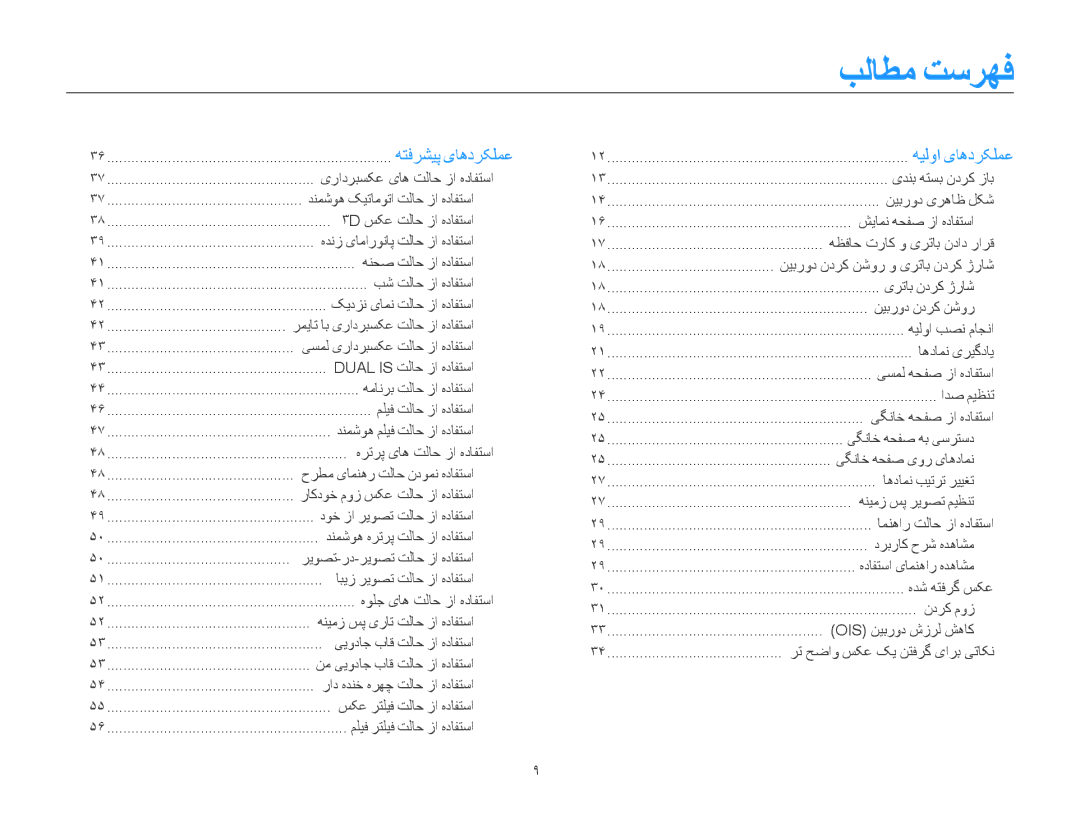 Samsung EC-MV800ZBPWRU, EC-MV800ZDPBME, EC-MV800ZDPRME, EC-MV800ZDPPME, EC-MV800ZDPWME, EC-MV800ZDPPZA manual بلاطم تسرهف 