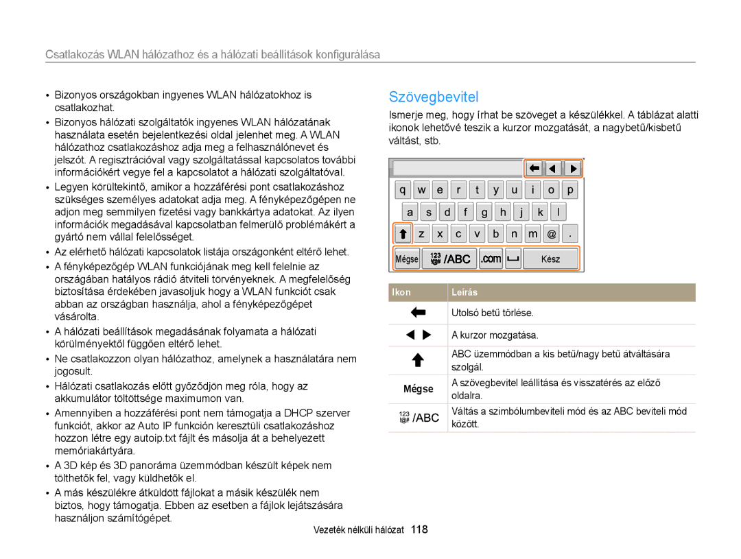 Samsung EC-MV900FBPPE3, EC-MV900FBPBE3, EC-MV900FBPWE3, EC-MV900FBPWE2 manual Szövegbevitel, Mégse 