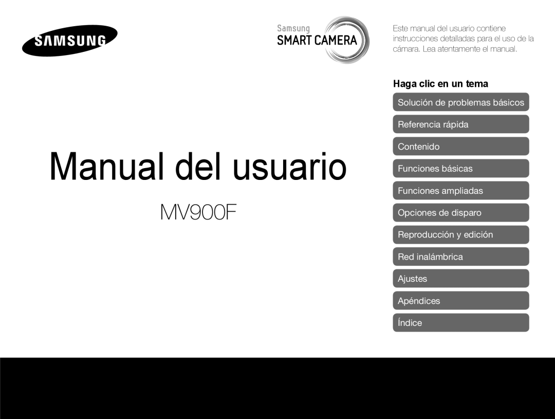 Samsung EC-MV900FBPBE1, EC-MV900FBPWE1, EC-MV900FDPWME, EC-MV900FDPPME, EC-MV900FDPBME manual Manual del usuario 