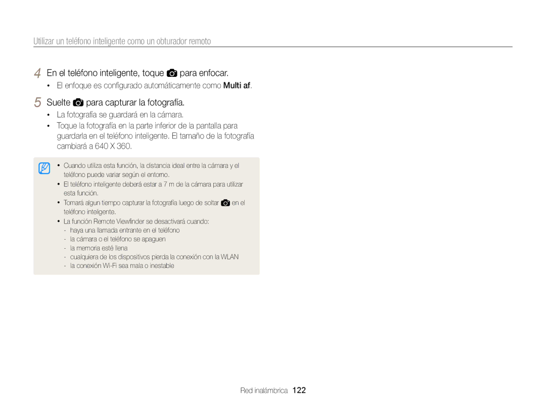 Samsung EC-MV900FDPPME manual Utilizar un teléfono inteligente como un obturador remoto, Suelte para capturar la fotografía 