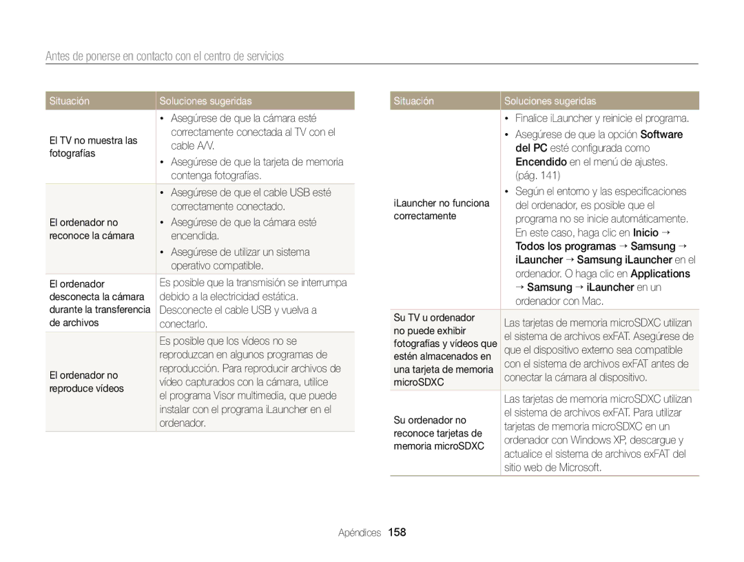 Samsung EC-MV900FDPBME manual El TV no muestra las, Cable A/V, Contenga fotografías, Asegúrese de que el cable USB esté 