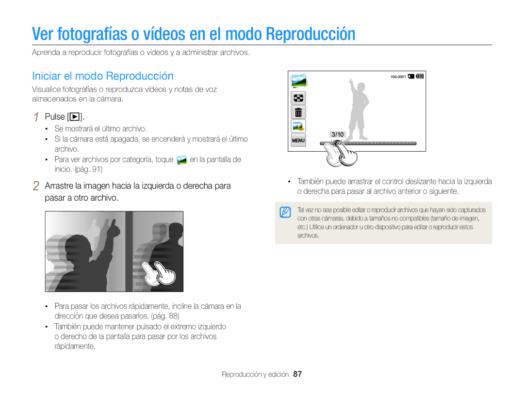 Samsung EC-MV900FDPPME manual Ver fotografías o vídeos en el modo Reproducción, Iniciar el modo Reproducción, Pulse p 