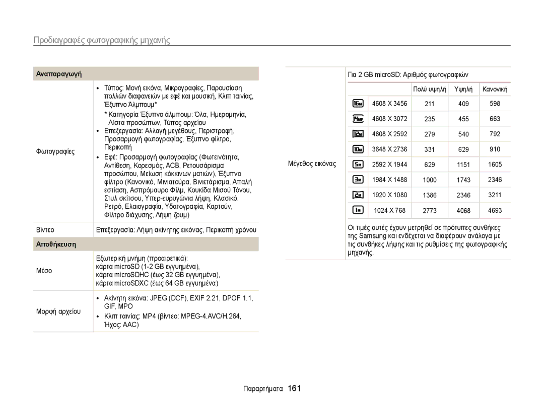 Samsung EC-MV900FBPWE3, EC-MV900FBPPE3 manual Αναπαραγωγή, Αποθήκευση 