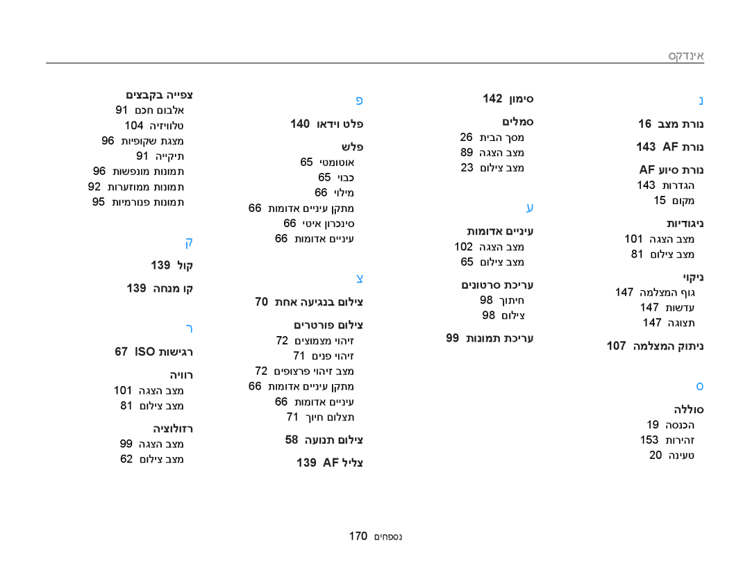 Samsung EC-MV900FBPPIL, EC-MV900FDPWME, EC-MV900FDPPME, EC-MV900FDPBME, EC-MV900FBPWIL 139 לוק 139 החנמ וק ISO תושיגר היוור 