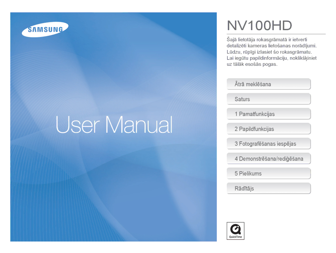 Samsung EC-NV100RBA/RU manual NV100HD 