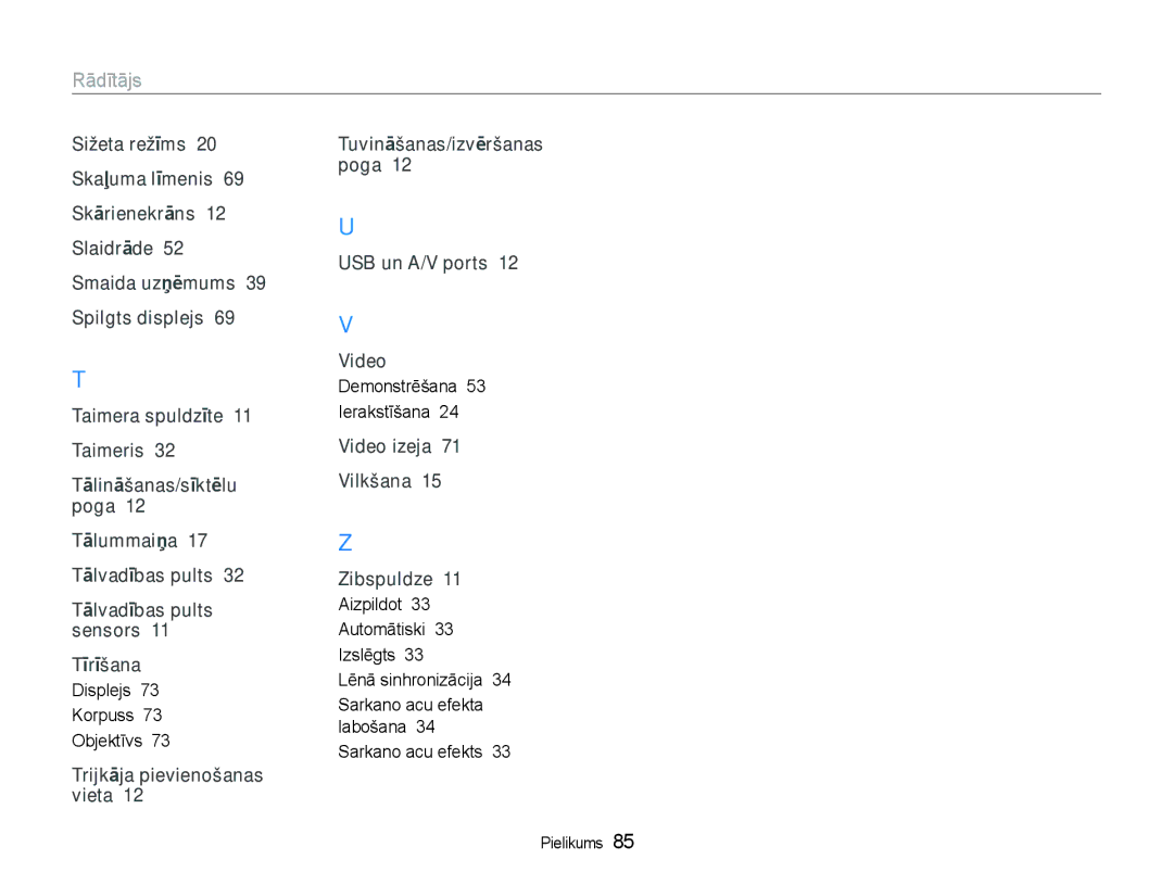 Samsung EC-NV100RBA/RU manual Displejs Korpuss Objektīvs 