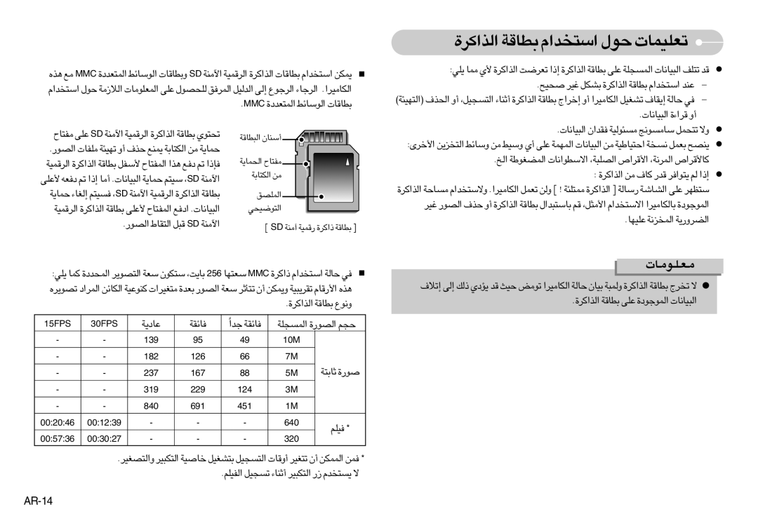 Samsung EC-NV10ZTBA/E1, EC-NV10ZBBD/FR, EC-NV10ZBBL/E1, EC-NV10ZBBC/FR, EC-NV10ZBBB/FR manual AR-14, «∞J∑UW ±s, «∞∑uOw, ≠UzIW 