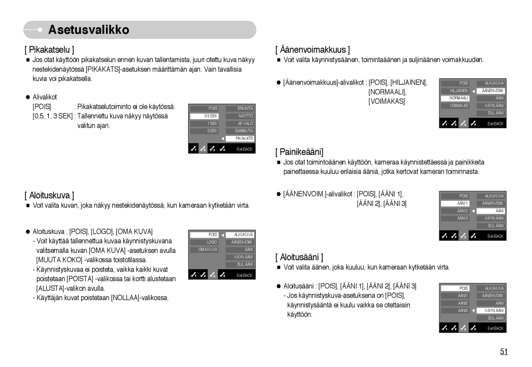 Samsung EC-NV10ZBBD/E2, EC-NV10ZBBL/E1, EC-NV10ZBBC/E2, EC-NV10ZBBB/E2, EC-NV10ZBBF/E2, EC-NV10ZBBA/FI manual Pikakatselu 