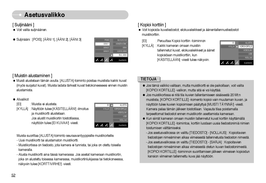 Samsung EC-NV10ZBBF/E2, EC-NV10ZBBL/E1, EC-NV10ZBBC/E2, EC-NV10ZBBB/E2, EC-NV10ZBBD/E2, EC-NV10ZBBA/FI manual Suljinääni 