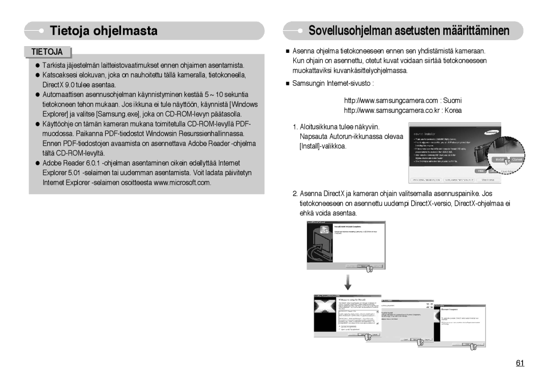 Samsung EC-NV10ZBBG/E2, EC-NV10ZBBL/E1, EC-NV10ZBBC/E2, EC-NV10ZBBB/E2 manual Sovellusohjelman asetusten määrittäminen 