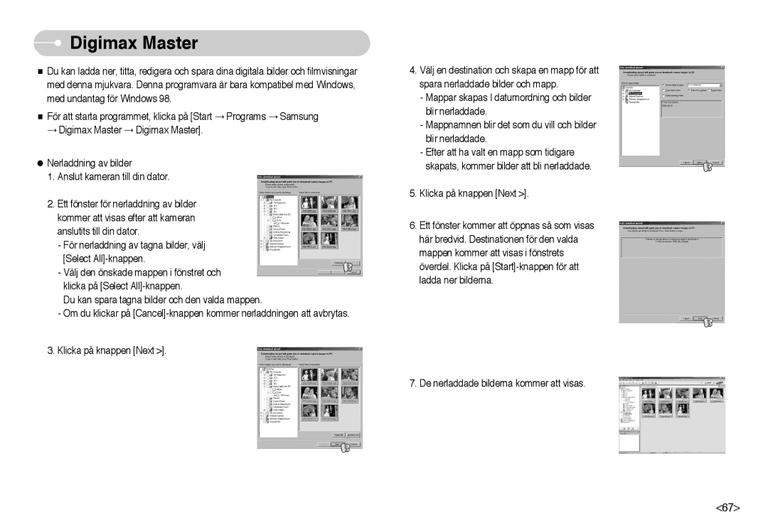 Samsung EC-NV10ZBBA/FI, EC-NV10ZBBL/E1, EC-NV10ZBBC/E2, EC-NV10ZBBB/E2, EC-NV10ZBBD/E2, EC-NV10ZBBF/E2 manual Digimax Master 