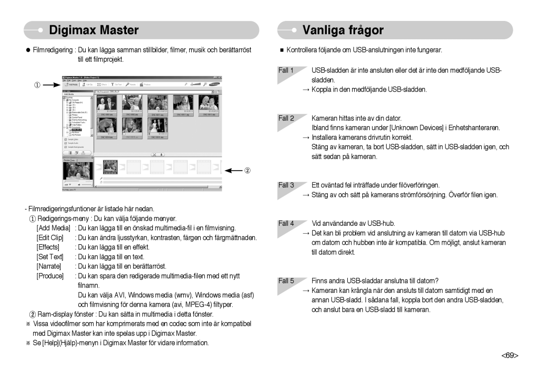 Samsung EC-NV10ZBBL/E1, EC-NV10ZBBC/E2, EC-NV10ZBBB/E2, EC-NV10ZBBD/E2, EC-NV10ZBBF/E2, EC-NV10ZBBA/FI manual Vanliga frågor 