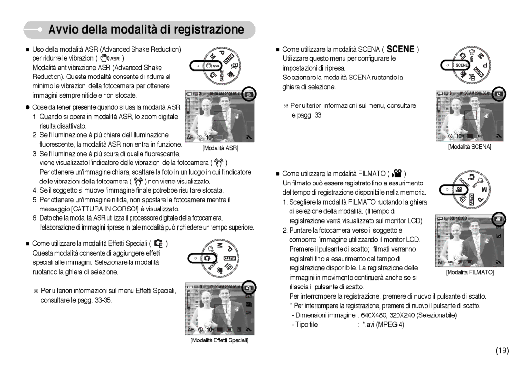 Samsung EC-NV10ZBBC/E2, EC-NV10ZBBL/E1, EC-NV10ZBBD/E1, EC-NV10ZBBB/IT, EC-NV10ZBBC/IT manual Modalità Effetti Speciali 