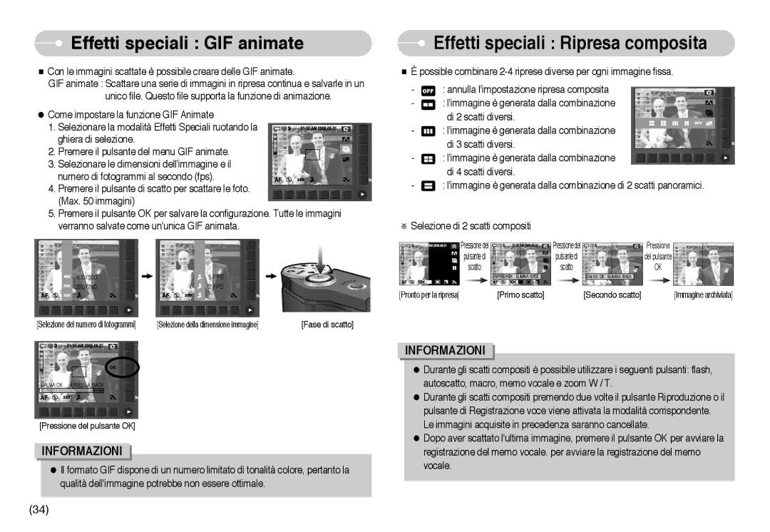 Samsung EC-NV10ZBBA/IT, EC-NV10ZBBL/E1, EC-NV10ZBBD/E1 Effetti speciali GIF animate, Effetti speciali Ripresa composita 