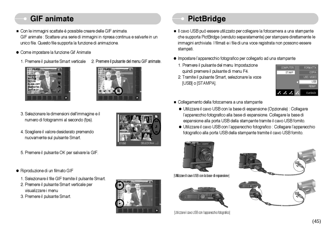 Samsung EC-NV10ZBBC/IT, EC-NV10ZBBL/E1, EC-NV10ZBBD/E1, EC-NV10ZBBC/E2, EC-NV10ZBBB/IT, EC-NV10ZBBA/IT GIF animate, PictBridge 