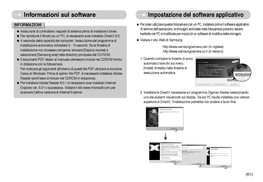 Samsung EC-NV10ZBBC/E2, EC-NV10ZBBL/E1, EC-NV10ZBBD/E1, EC-NV10ZBBB/IT, EC-NV10ZBBC/IT Impostazione del software applicativo 