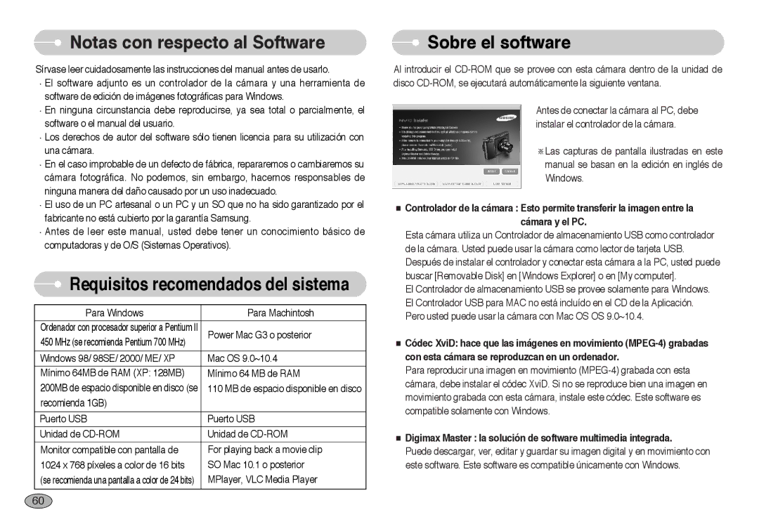 Samsung EC-NV10ZBBJ/E1, EC-NV10ZBBL/E1, EC-NV10ZBBD/E1, EC-NV10ZSBA/E1 Notas con respecto al Software, Sobre el software 