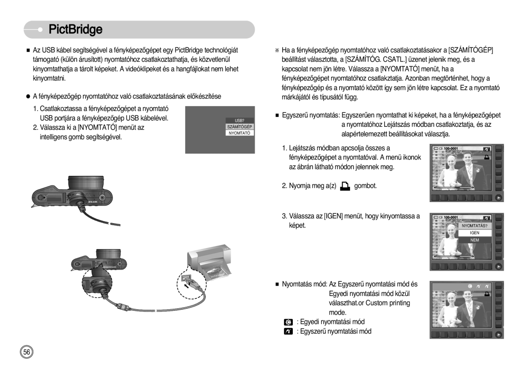 Samsung EC-NV11ZBBA/E1, EC-NV11ZBBA/FR, EC-NV11ZBDA/DE, EC-NV11ZBBC/E2, EC-NV11ZBBB/E2 manual PictBridge 