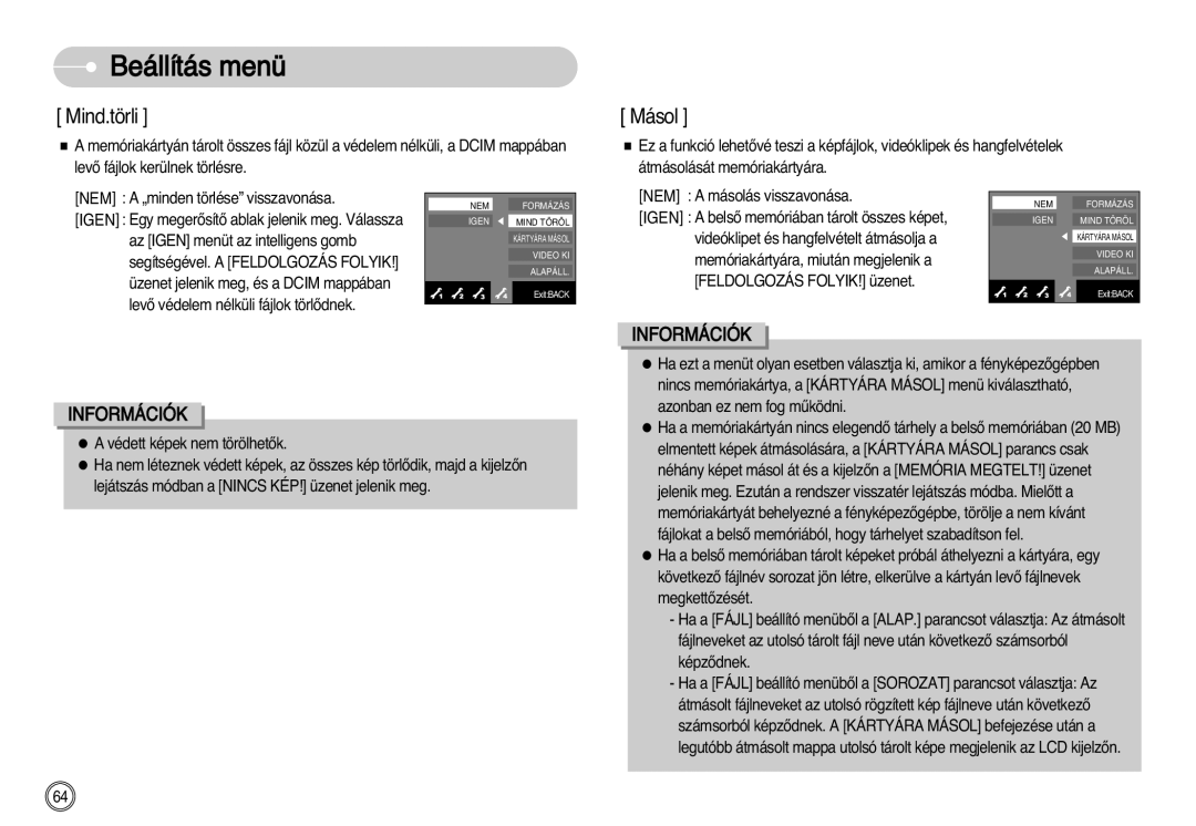 Samsung EC-NV11ZBBA/FR, EC-NV11ZBDA/DE, EC-NV11ZBBA/E1, EC-NV11ZBBC/E2, EC-NV11ZBBB/E2 manual Mind.törli 