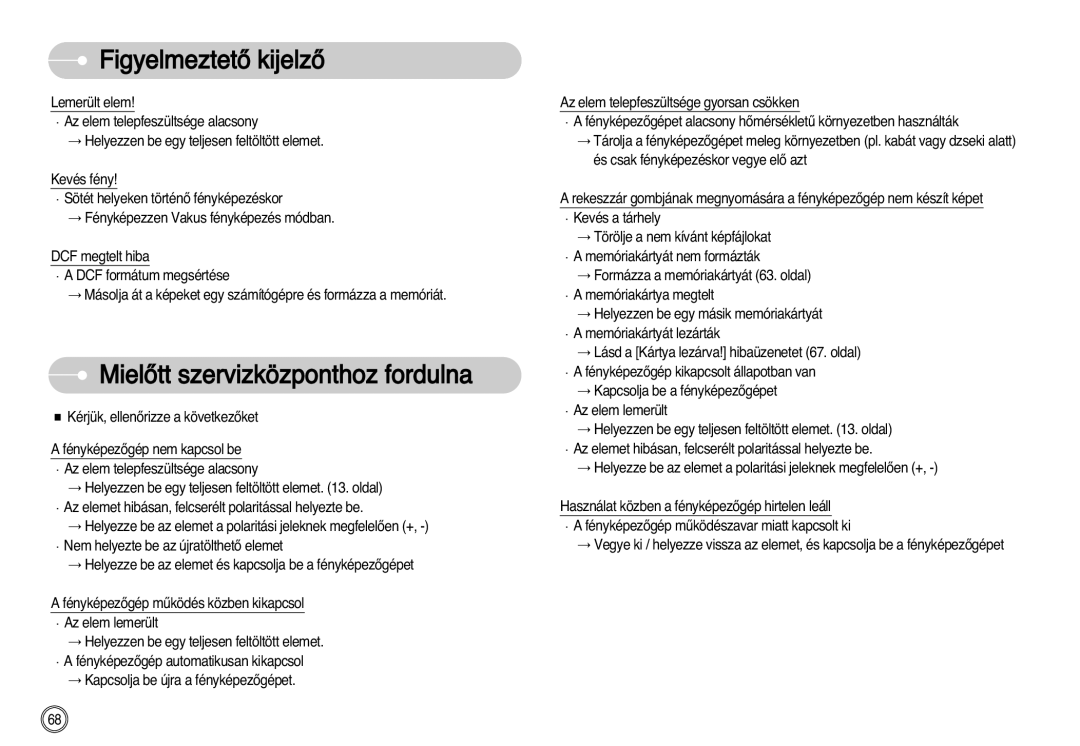 Samsung EC-NV11ZBBB/E2, EC-NV11ZBBA/FR, EC-NV11ZBDA/DE, EC-NV11ZBBA/E1, EC-NV11ZBBC/E2 MielŒtt szervizközponthoz fordulna 