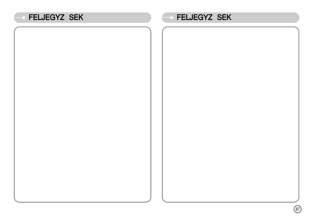 Samsung EC-NV11ZBBC/E2, EC-NV11ZBBA/FR, EC-NV11ZBDA/DE, EC-NV11ZBBA/E1, EC-NV11ZBBB/E2 manual Feljegyzések Feljegyzések 