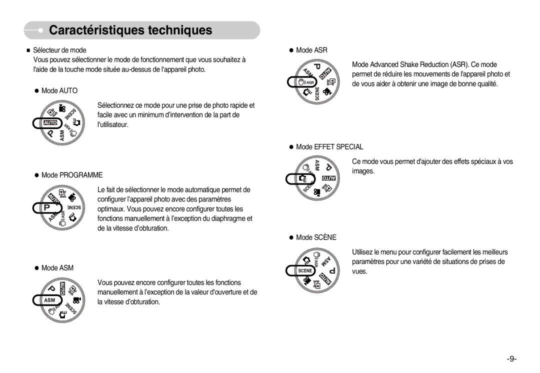 Samsung EC-NV11ZBDA/DE, EC-NV11ZBBA/FR, EC-NV11ZBDA/E3 manual Caractéristiques techniques 