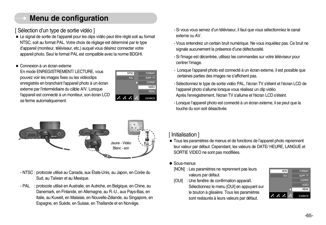 Samsung EC-NV11ZBBA/FR, EC-NV11ZBDA/DE, EC-NV11ZBDA/E3 manual Sélection d’un type de sortie vidéo 