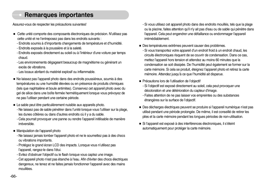 Samsung EC-NV11ZBDA/DE, EC-NV11ZBBA/FR, EC-NV11ZBDA/E3 manual Remarques importantes 