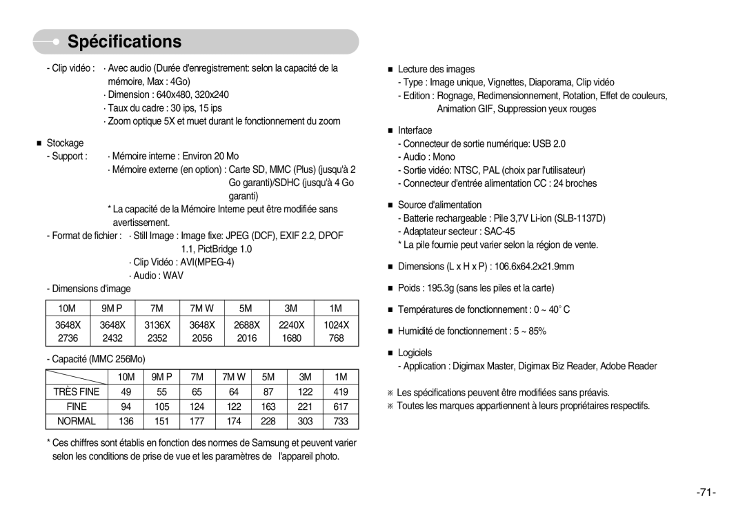 Samsung EC-NV11ZBBA/FR, EC-NV11ZBDA/DE, EC-NV11ZBDA/E3 manual Très Fine 