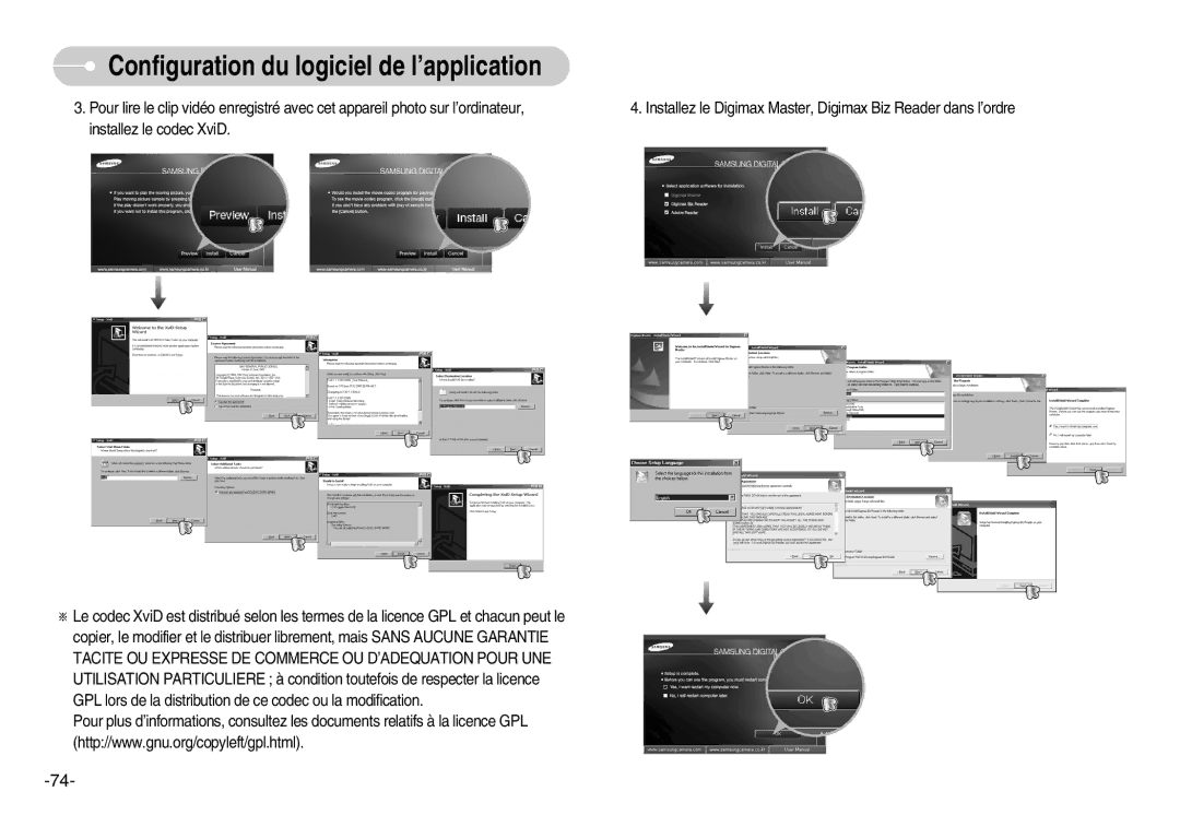 Samsung EC-NV11ZBBA/FR, EC-NV11ZBDA/DE, EC-NV11ZBDA/E3 manual Configuration du logiciel de l’application 