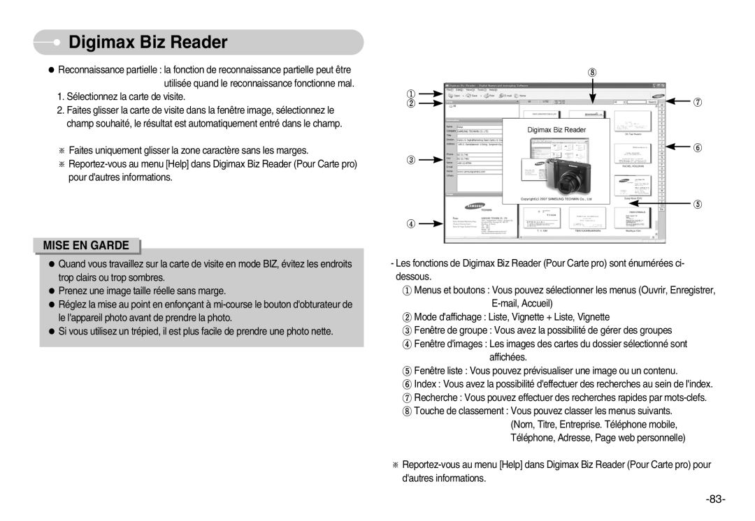 Samsung EC-NV11ZBBA/FR, EC-NV11ZBDA/DE, EC-NV11ZBDA/E3 manual Mise EN Garde 