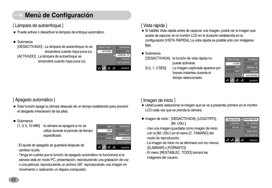 Samsung EC-NV11ZBBB/E1, EC-NV11ZBDA/DE, EC-NV11ZBBA/IT, EC-NV11ZBBC/E1 manual Lámpara de autoenfoque 