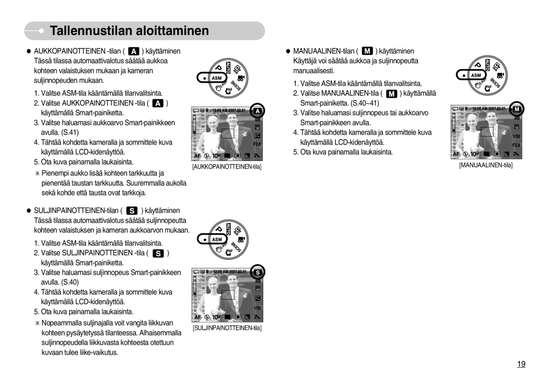 Samsung EC-NV11ZBBB/E2, EC-NV11ZBDA/DE, EC-NV11ZBBC/E2 manual AUKKOPAINOTTEINEN-tila 