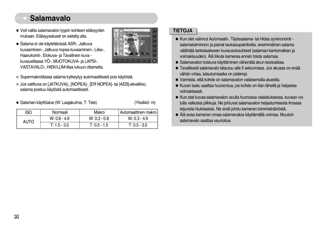 Samsung EC-NV11ZBBC/E2, EC-NV11ZBDA/DE, EC-NV11ZBBB/E2 manual Salamavalo, Auto 