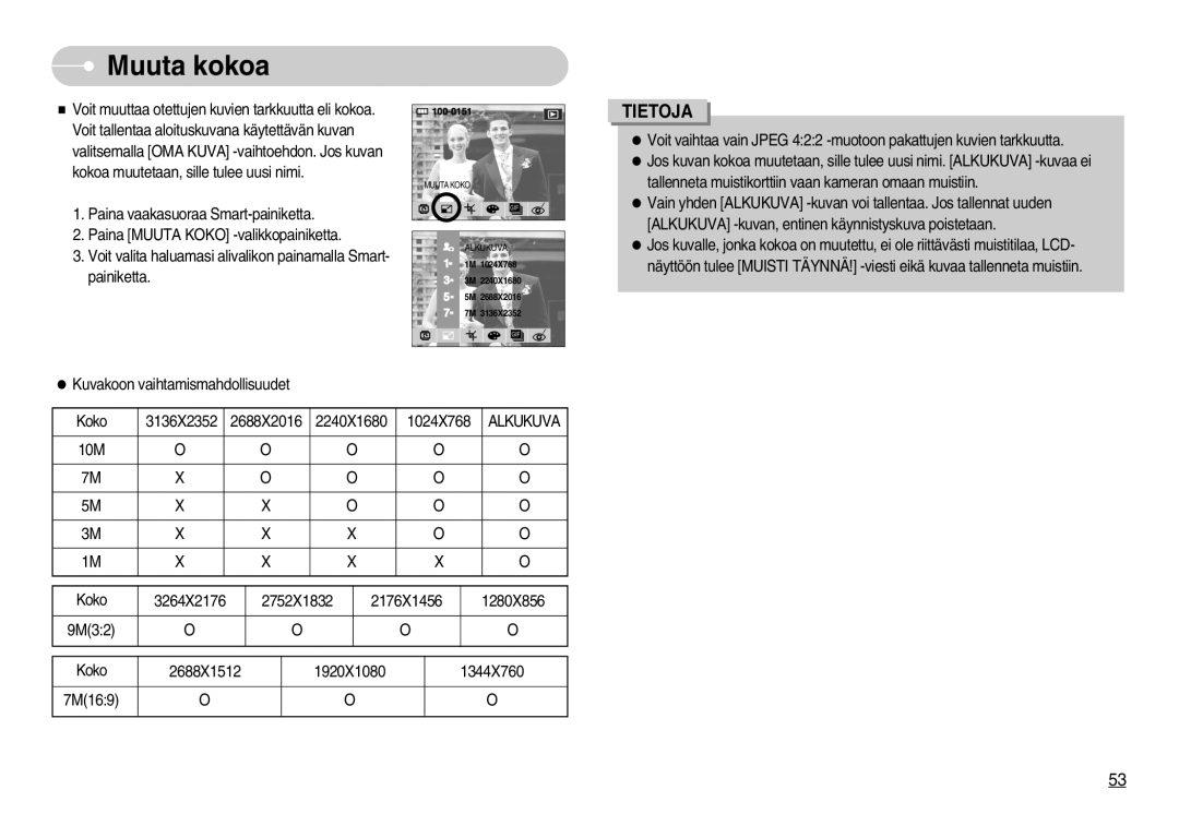 Samsung EC-NV11ZBDA/DE, EC-NV11ZBBC/E2, EC-NV11ZBBB/E2 manual Muuta kokoa, Alkukuva 