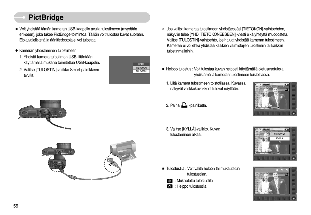 Samsung EC-NV11ZBDA/DE, EC-NV11ZBBC/E2, EC-NV11ZBBB/E2 manual PictBridge 