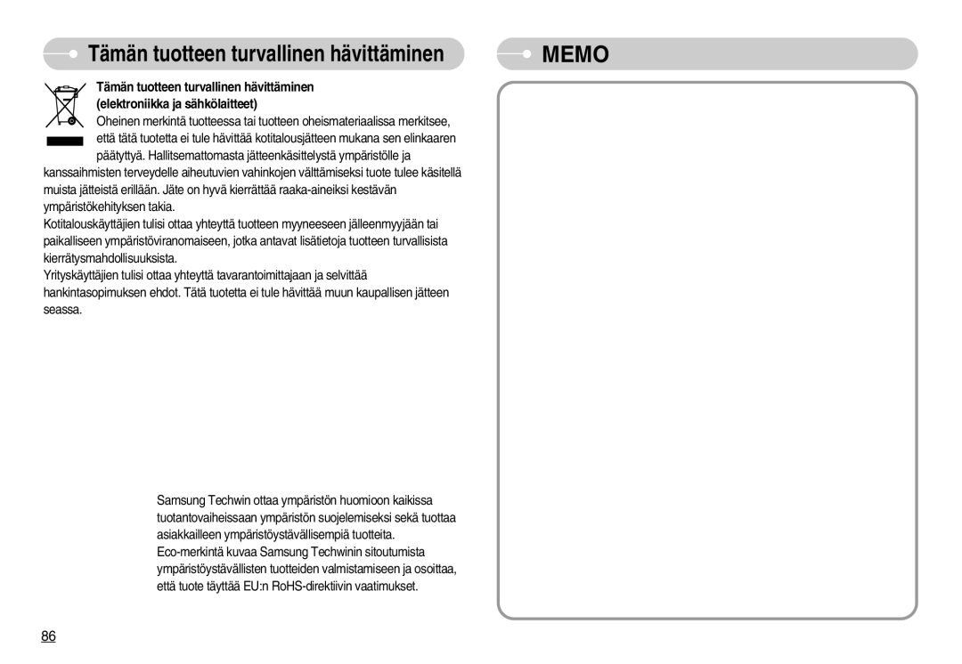 Samsung EC-NV11ZBDA/DE, EC-NV11ZBBC/E2, EC-NV11ZBBB/E2 manual Memo 