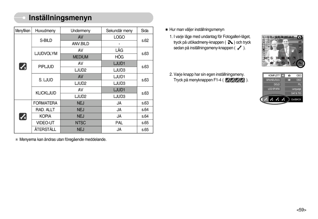 Samsung EC-NV11ZBDA/DE, EC-NV11ZBBC/E2, EC-NV11ZBBB/E2 manual Osd 