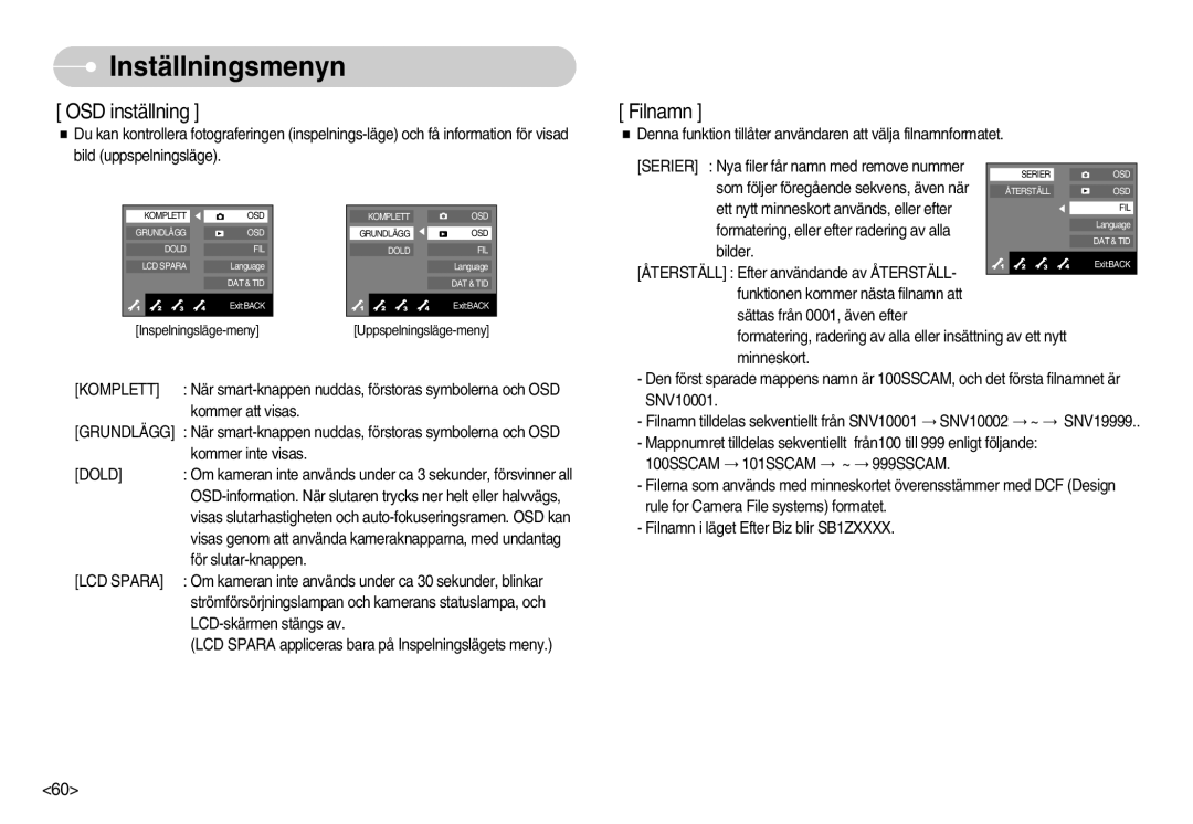 Samsung EC-NV11ZBBC/E2, EC-NV11ZBDA/DE, EC-NV11ZBBB/E2 manual Dold, 100SSCAM 101SSCAM ~ 999SSCAM 